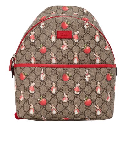 Peter Rabbit GG Backpack, &pound;450, Handbags, Beige/Red, Canvas, Front view